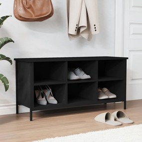 fekete szerelt fa cipőszekrény 100x35x50 cm