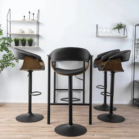 Elegáns Bárszék Fekete Eco-bőr Kárpittal. NEVADA