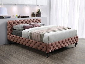 Herrera ágykeret bársony rózsaszín 160 cm