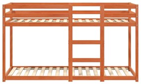 viaszbarna tömör fenyőfa emeletes ágy 90x190 cm