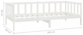 fehér tömör fenyőfa dívány matraccal 90 x 200 cm