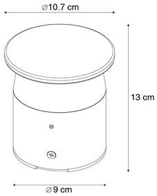 Modern kültéri lámpa sötétszürke 12 cm LED-del - Bar