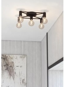 Eglo 43721 - Mennyezeti lámpa SPEKE 5xE27/40W/230V fekete