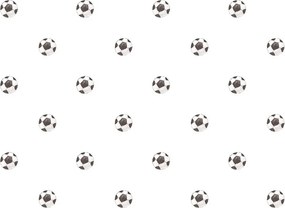 Parato Cristiana Masi Momi Goal fehér-fekete focis vlies tapéta – 4456