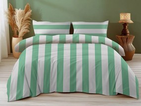 Pamut ágynemű STRIPES fehér-zöld Ágyneműhuzat mérete: 70 x 90 cm | 140 x 200 cm