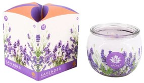 Levendula arome Illatgyertya üvegben, 90 g