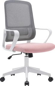 Irodai szék, rózsaszín/szürke/fehér, SALOMO TYP 1