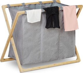 Relaxdays szennyestartó kosár 28l szürke