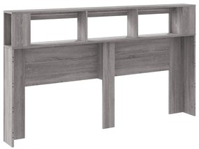 szürke sonoma szerelt fa LED-es fejtámla 180x18,5x103,5 cm