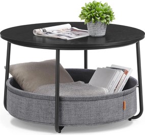 Kerek dohányzóasztal 75 cm átmérőjű, tintafekete-pala szürke