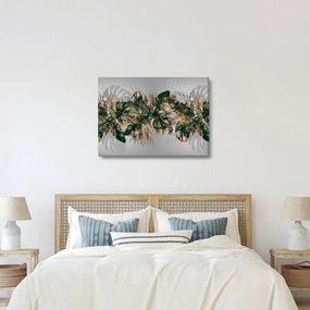Kép - Gold-green, trópusi levelek (70x50 cm)