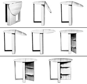 Összecsukható étkezőasztal Middle Walnut