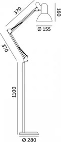 Rugalmas állólámpa AURIQ 1xE27/60W/230V 184 cm fekete