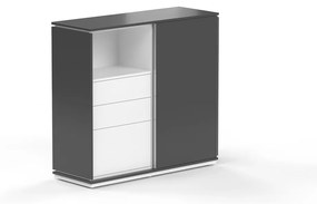 Creator közepes szekrény 123,2 x 44,5 x 115,5 cm, fehér / antracit