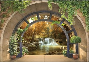 Fotótapéta Vízesés Az Erdőben Tó Természet Tájkép Kilátás 520x318