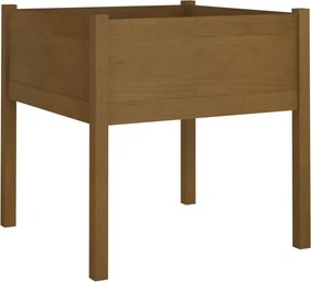 vidaXL mézbarna tömör fenyőfa kerti virágtartó 70 x 70 x 70 cm