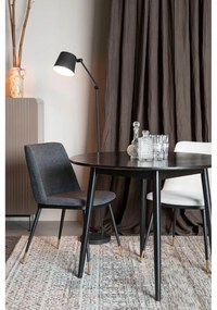 Kerek étkezőasztal tölgyfa dekoros asztallappal ø 100 cm Fabio – White Label