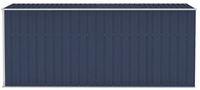antracitszürke acél falhoz erősíthető fészer 118 x 382 x 178 cm