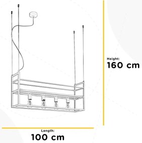 ONLI - Csillár zsinóron polccal JEFFER 4xE27/22W/230V fehér