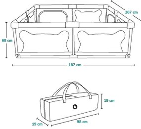 Lionelo - Járóka WILLOW XL bézs