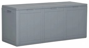 szürke PP rattan kerti tárolóláda 270 L