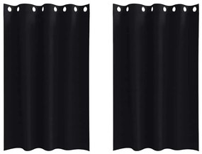 Függönyök függönyökkel 2 pcs Fekete Poliészter