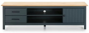 Sötétkék borovi fenyő TV-állvány 158x47 cm Miranda – Marckeric
