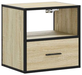 2 db sonoma tölgy színű fali éjjeliszekrény 40 x 31 x 39,5 cm