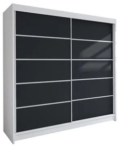 Szekrény TALIN IV szélessége 180 cm - fehér/fekete