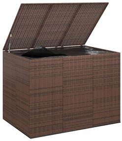 barna polyrattan kerti párnatartó doboz 145 x 100 x 103 cm