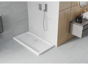 Mexen SLIM - Téglalap alakú zuhanytálca 140x70x5cm + króm szifon, fehér, 40107014