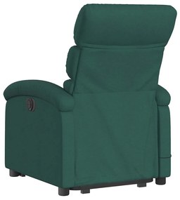 sötétzöld szövet dönthető masszázs- és állófotel