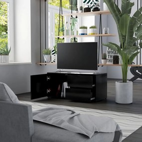 fekete szerelt fa TV-szekrény 80 x 34 x 36 cm
