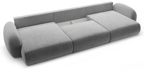 Sötétszürke bársony kinyitható-tárolóhelyes (U alakú) sarokkanapé Tonale – Cosmopolitan Design