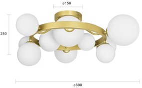 Brilagi - LED Felületre szerelhető csillár MILLA 10xG9/3W/230V arany/fehér