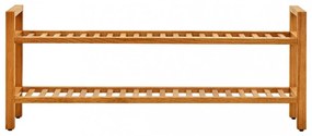 tömör tölgyfa cipőtartó 2 polccal 100 x 27 x 40 cm