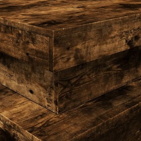 füstös tölgy színű dohányzóasztal LED-lámpákkal 90x50x40 cm