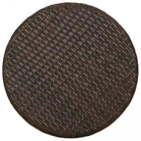 barna polyrattan teázóasztal 45 cm