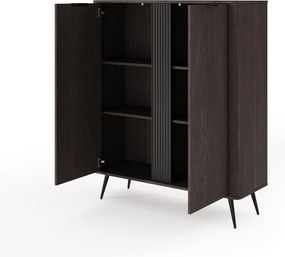 Edrin magas komód 113 cm - dunin tölgy / fekete