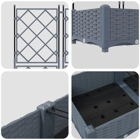 Trellis Cserép 3 db Világosszürke 120x40x125.5 cm