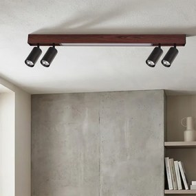 BRILAGI - LED spotlámpa SELE 4xGU10/30W/230V + LED/20W fekete/tölgy dekor