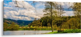 Egy csónak képe a tó mellett (120x50 cm)