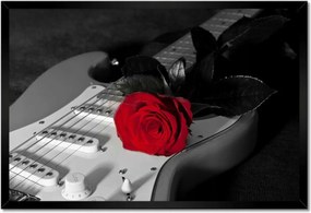 Poszterek keretben 60x40 Elektromos gitár rózsával