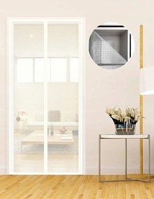 Mágneses szúnyogháló ajtóra, 75x210 cm, fehér, öntapadós rögzítéssel