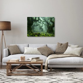 Üveg kép - Egy mohával borított erdő (70x50 cm)