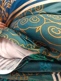 Alisa Zöld TiaHome pamut szatén lepedő - 1x Párna 90x70cm, 1x Paplan 140x200cm