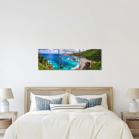 Kép - Szardínia (órával) (90x30 cm)