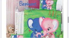 Gyermek pamut lepedők Elephant 130x90cm+45x65cmTiaHome