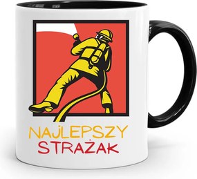 Fekete Bögre Tűzoltónak Legjobb Tűzoltó nyomott mintával