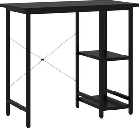 vidaXL fekete MDF és fém számítógépasztal 80 x 40 x 72 cm